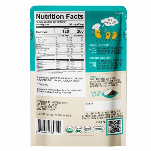 BeanVIVO® Organics Baja Black Beans Perspective: back