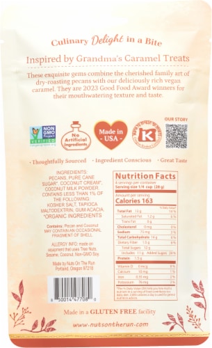 Nuts on the Run Sea Salt Caramel Pecans Perspective: back