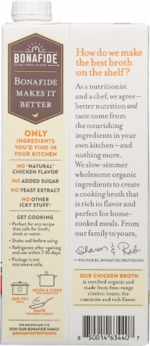 Bonafide Provisions® Organic Chicken Broth Perspective: back