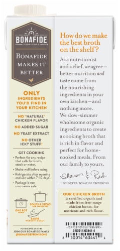 Bonafide Provisions® No Salt Added Organic Chicken Broth Perspective: back