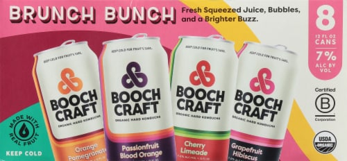 Boochcraft Organic Hard Kombucha Variety Pack Cans Perspective: back