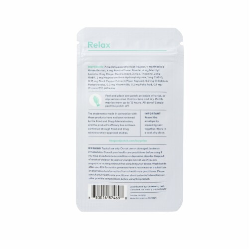 The Good Patch Relax Supplement Patch Perspective: back
