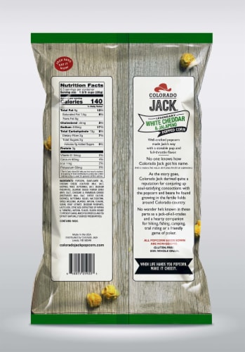 Colorado Jack® White Cheddar & Jalapeno Popcorn Perspective: back