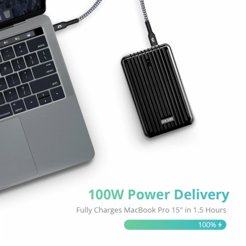 Zendure SuperTank Polymer- 26,800 mAh 100W Crush-Proof Portable Charger(Black) Perspective: back