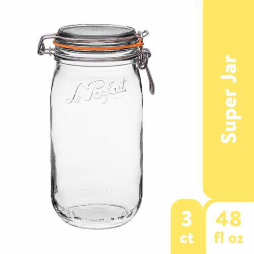 Le Parfait Screw Top Jars – Large French Glass Jars For Pantry Storage  Preserving Bulk Goods, 3 pk MIX / 64 fl oz - Fry's Food Stores