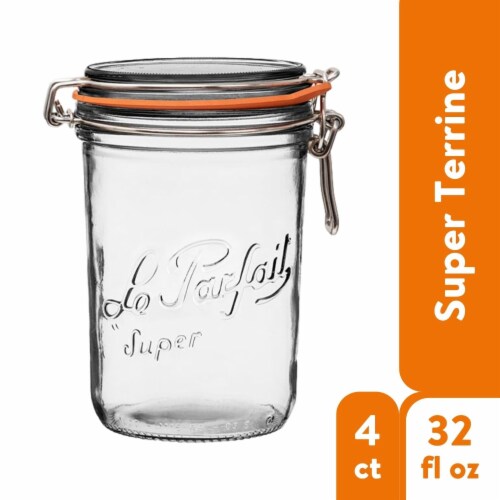 Le Parfait Super Terrine – French Glass Taper Jar With Airtight Lid For Canning Food Storage Perspective: back