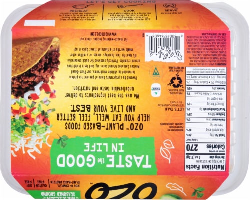 OZO Plant Based Protein Mexican Seasoned Ground Perspective: back