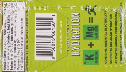 Rev Gum Watermelon Lime Electrolyte Gum Pack Perspective: back
