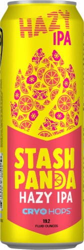 Hop Valley Brewing Co. Stash Panda Hazy IPA Beer Single Can Perspective: back