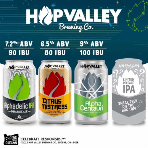 Hop Valley West Coaster IPA Variety Pack Perspective: back