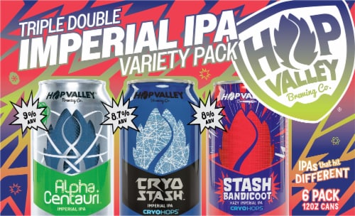 Hop Valley Triple Double Imperial IPA Variety Pack Perspective: back