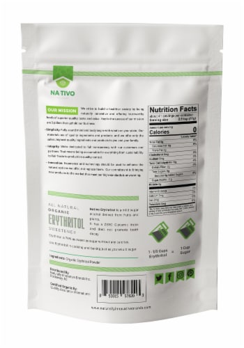 Nativo Organic Erythritol Powder Sweetener Perspective: back
