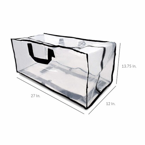 Clear Zippered Storage Bags, See Thru Transparent Totes with Handles, Heavy  Duty & Waterproof, Inches - Fry's Food Stores