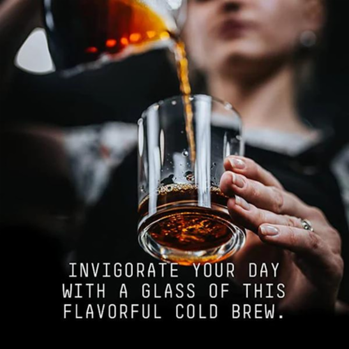 Cold Brew Flavored Coffee, Natural French Vanilla Flavor, 100% Colombian, Dark Roast, 1lb Perspective: back