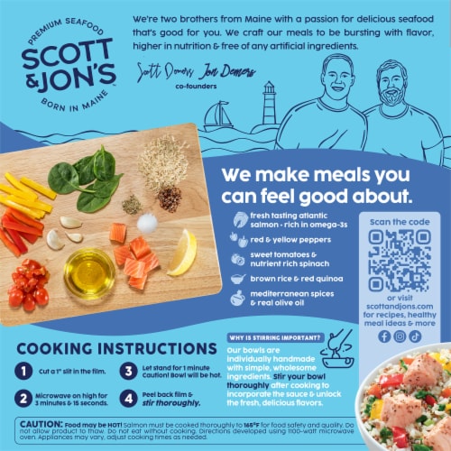 Scott & Jon's™ Mediterranean Herb Salmon & Rice Bowl Perspective: back