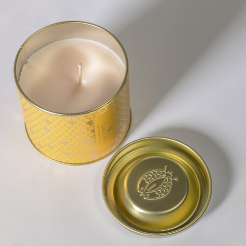 Candlefish Tin Jar Soy Candle, Grapefruit, Orange, Lychee, 7 Ounces Perspective: back