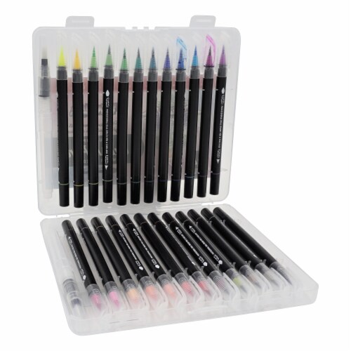 Brite Crown Multicolor Watercolor Pen Set – 24 Brush Pens & Refillable  Water Brush, 24 Pens & 1 Paper Pad - Kroger