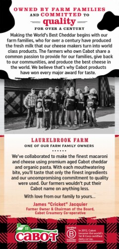 Cabot® Seriously Sharp Macaroni & Cheese Perspective: back