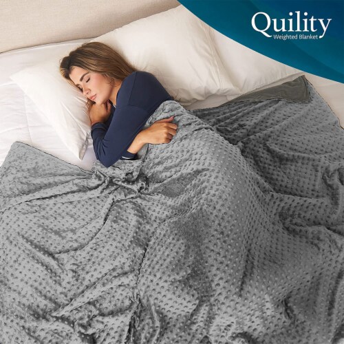 Quility 20 Pound Weighted Blanket Duvet Cover for Adults F Q 60 x 80 Gray 1 Piece Smith s Food and Drug