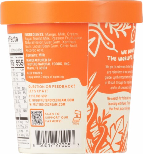 Frutero® Mango Ice Cream Perspective: back
