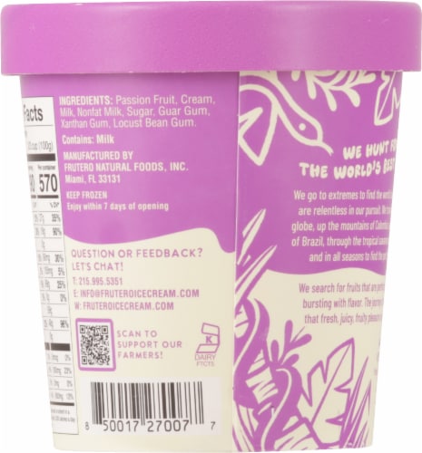 Frutero® Passion Fruit Ice Cream Perspective: back