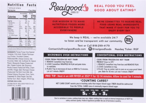 The Real Good Food Company® Ricotta Cheese Cannelloni Frozen Meal Perspective: back