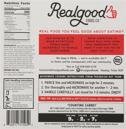 Realgood Breakfast Bowls™ Meat Lovers Bowl Perspective: back