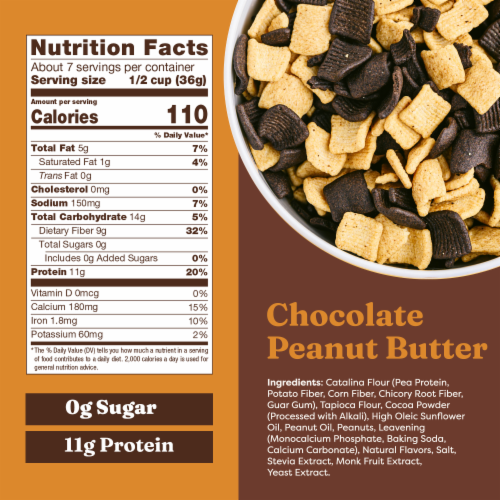 Catalina Crunch® Chocolate Peanut Butter Zero Sugar Cereal Perspective: back