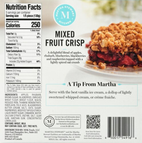 Martha Stewart Kitchen Mixed Fruit Crisp Perspective: back