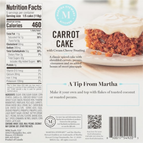 Martha Stewart Kitchen Carrot Cake with Cream Cheese Frosting Perspective: back
