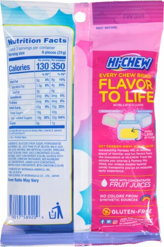 Hi-Chew™ Fantasy Mix Flavored Fruit Chews Candy Bag Perspective: back