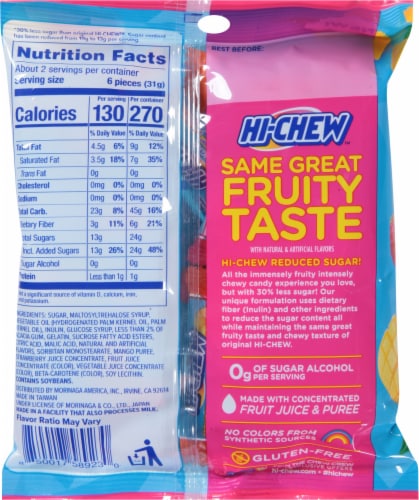 Hi-Chew™ Mango & Strawberry Reduced Sugar Gummy Candy Perspective: back