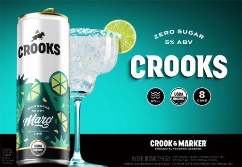Crook & Marker® Organic Supergrain Classic Lime Margarita Flavored Hard Beverage Perspective: back