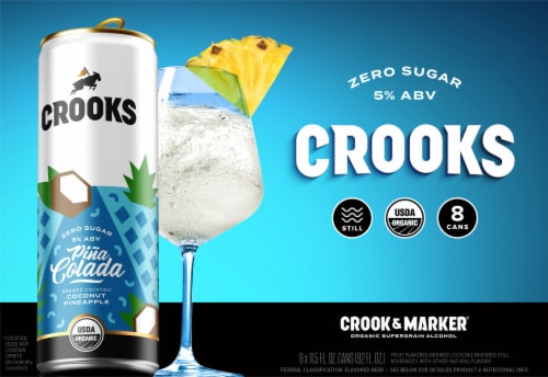Crook & Marker Pina Colada Ready to Drink Cocktails Perspective: back