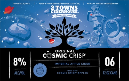 2 Towns Ciderhouse Cosmic Crisp® Imperial Cider Perspective: back