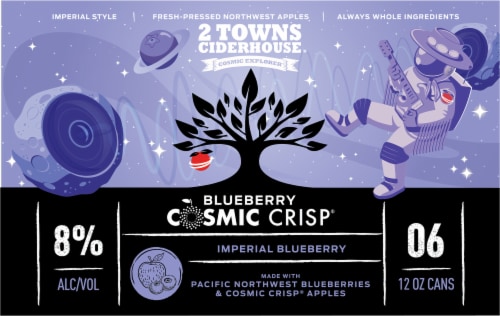 2 Towns Ciderhouse® Cosmic Crisp® Imperial Blueberry Hard Cider Perspective: back