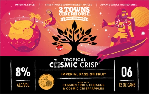 2 Towns Ciderhouse® Cosmic Crisp® Imperial Passion Fruit Hard Cider Perspective: back