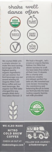 Rise Brewing Co Barista Blend Organic Oat Milk Perspective: back
