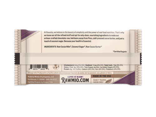 Rawmio Essentials Bar 85% Cacao Dark Chocolate Perspective: back