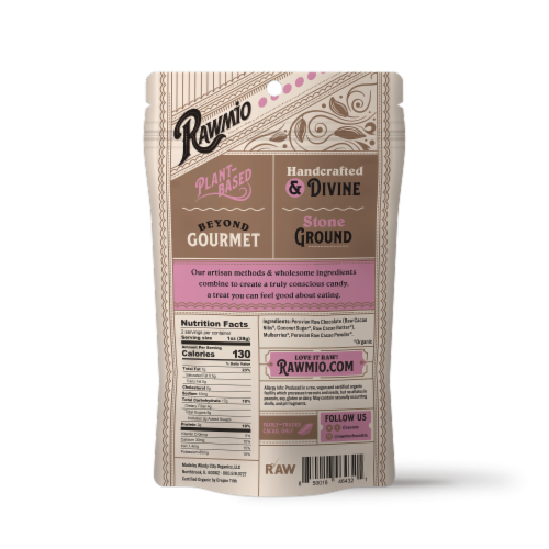 Rawmio Organic Chocolate Covered Mulberries Perspective: back
