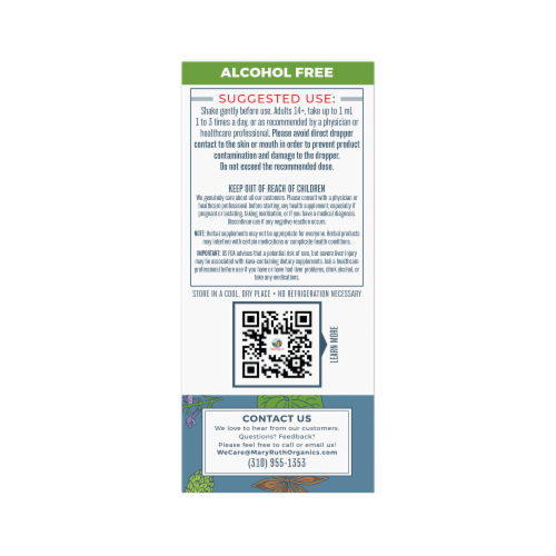 Maryruth's® Organic Calming Kava Herbal Blend Perspective: back