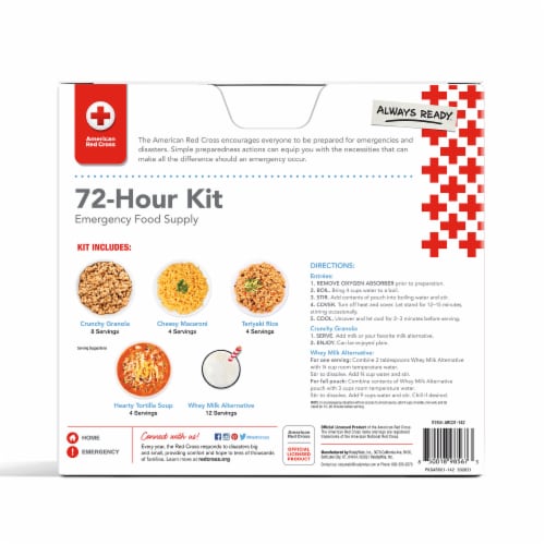 American Red Cross 72-Hour Emergency Food Supply Kit Perspective: back