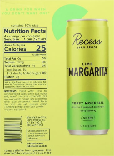 Recess Zero Proof Lime "Margarita" Perspective: back