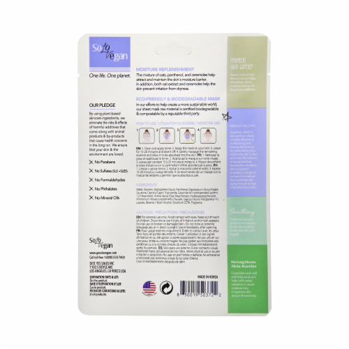 SoloVegan Way to Go H20 Facial Sheet Mask Perspective: back