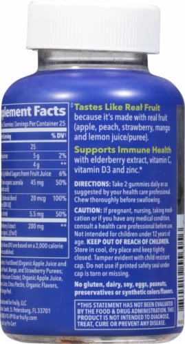 Fruily™ Organic Elderberry Immune Gummies Perspective: back