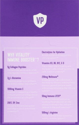 Vital Proteins Grape Citrus Vitality Immune Booster Packets Perspective: back