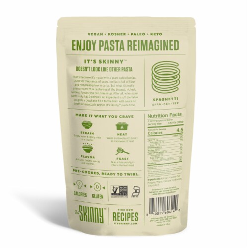 It's Skinny Gluten Free Spaghetti Pasta Perspective: back