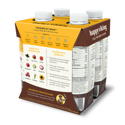 Happy Viking® Triple Chocolate Plant Protein Shake Perspective: back