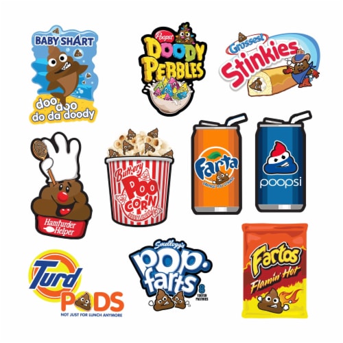 BravoNavo Junk Food Doody 10 Pack Parody Stickers Series 2 Perspective: back