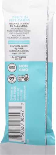 CORE Foods Chocolate Chip Cookie Dough Keto Nutrition Bars Perspective: back